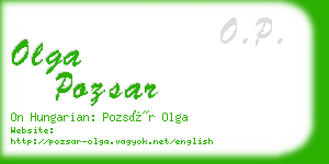 olga pozsar business card